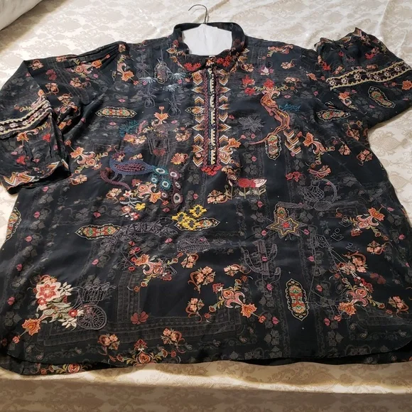 Johnny Was BIYA silk Blouse - Picture 5 of 14